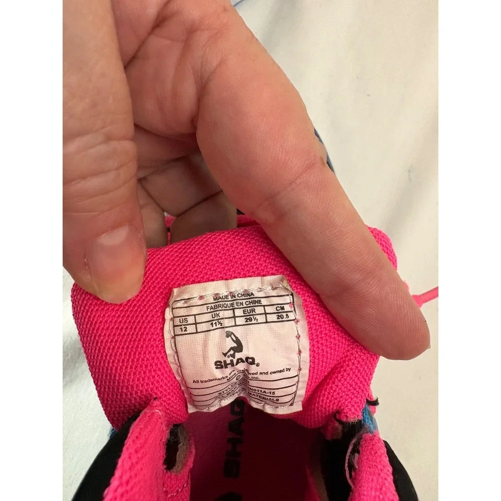 Shaq Kids High Top Basketball Sneakers Grey Blue Pink‎ Size 12 SQN011A-15